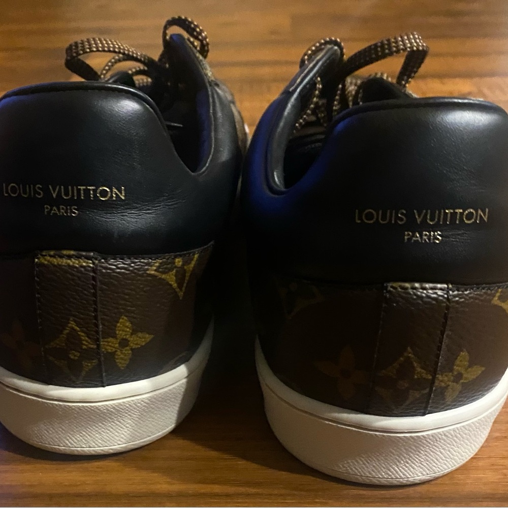 Louis Vuitton Black and Brown Monogram Sneakers (Pre-owned) - Picture 2 of 4